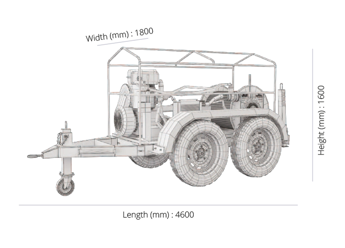 Hydraulic Cable Pulling Machine 10 tons technical drawing