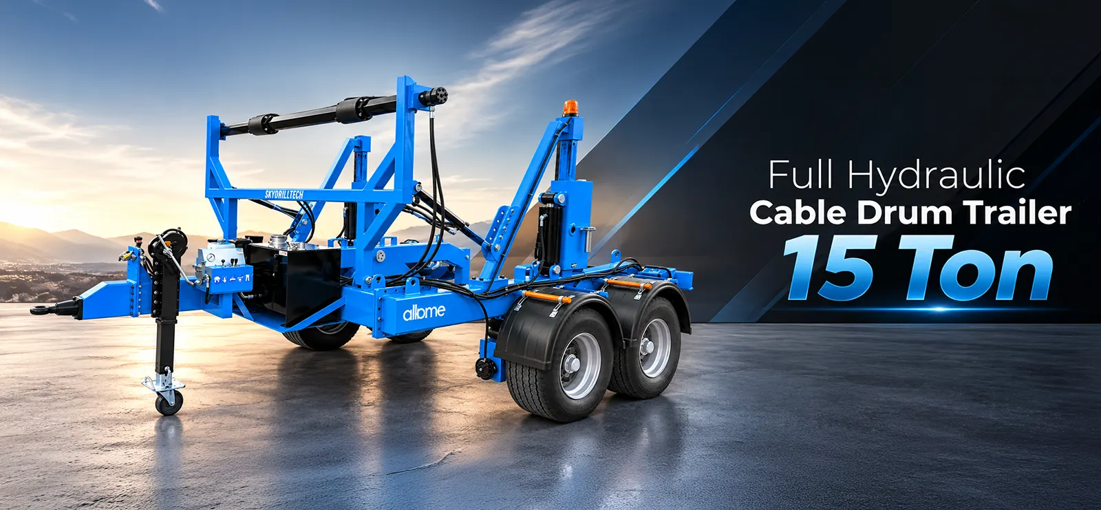 Full Hydraulic Cable Drum Trailer 15 Ton Banner