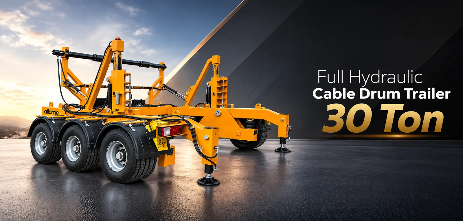 Full Hydraulic Cable Drum Trailer 30 Ton Banner Full Hydraulic Cable Drum Trailer 30 Ton Banner