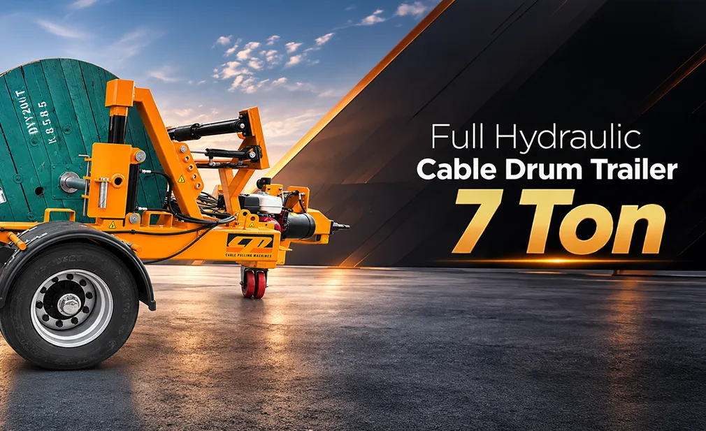 Full Hydraulic Cable Drum Trailer 7 Ton Banner