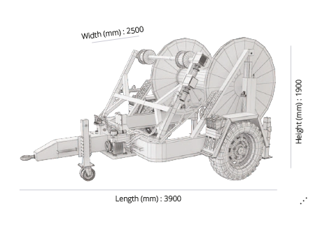 Full Hydraulic Cable Drum Trailers 4 tons technical drawing