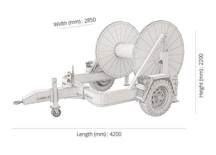 Hydraulic Cable Drum Trailers 10 tons technical drawing