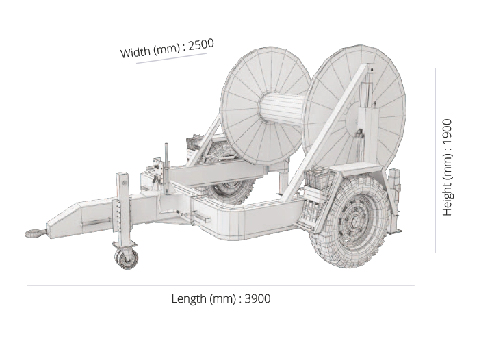 Hydraulic Cable Drum Trailers 4 tons technical drawing