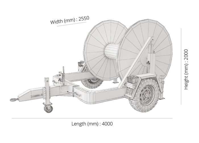 Hydraulic Cable Drum Trailers 7 tons technical drawing