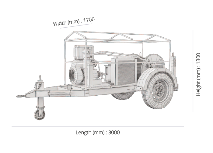 Hydraulic Cable Pulling Machine 2 tons technical drawing
