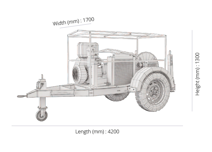 Hydraulic Cable Pulling Machine 5 tons technical drawing