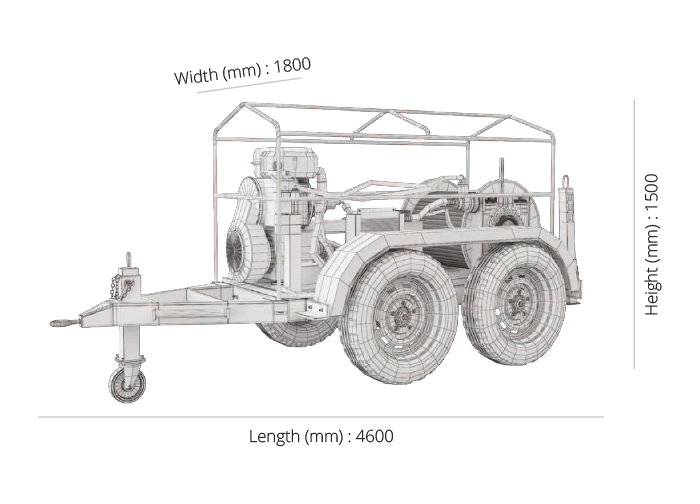 Hydraulic Cable Pulling Machine 8 tons technical drawing