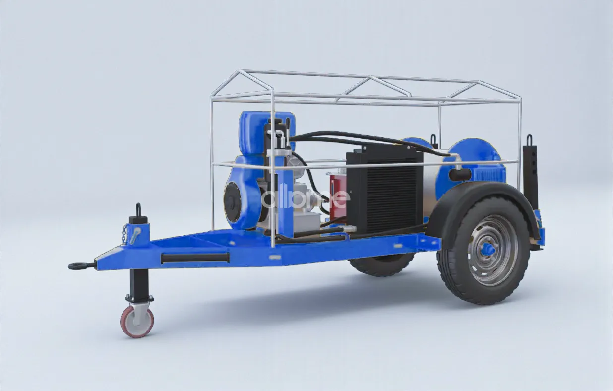 hydraulic cable pulling machine 2 tons blue