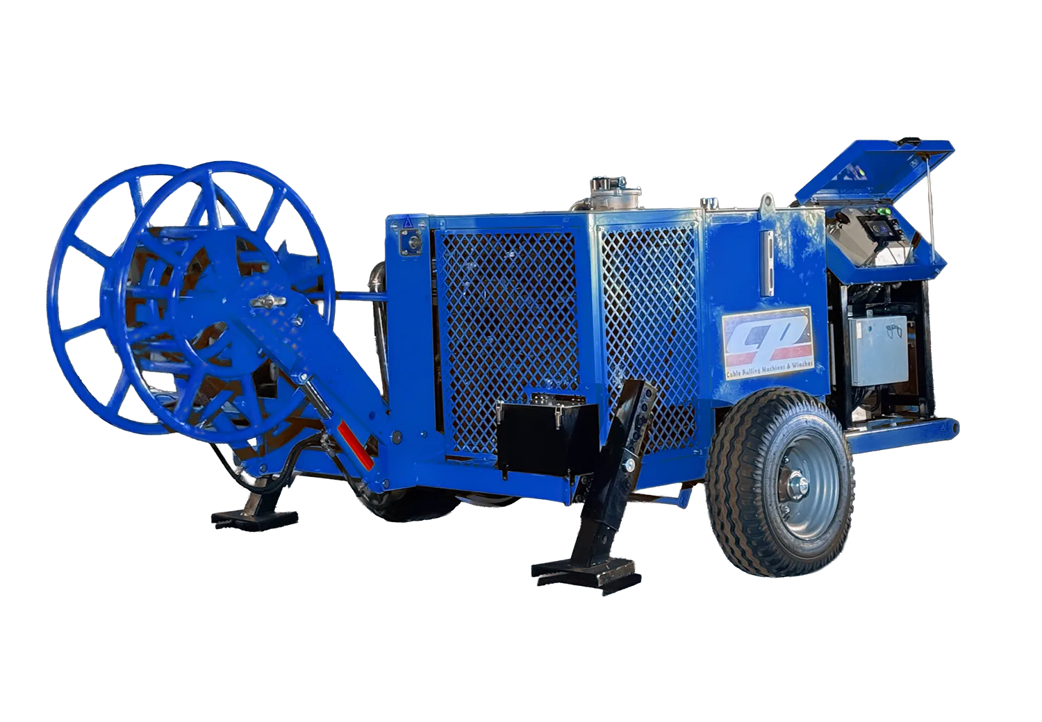 hydraulic cable pulling machines 8 tons blue